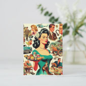 Vintages Muster der 50er Jahre Postkarte (Stehend Vorderseite)