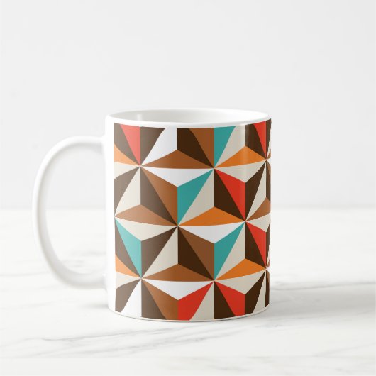 Vintages Muster der Dreieck-Fliesen Kaffeetasse (Links)