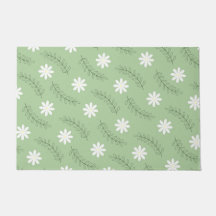 Vintages Muster der grünen weißen Blume Mitte des 