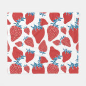 Vintages Muster der handgezogenen Erdbeere Fleecedecke (Vorderseite (Horizontal))