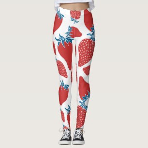 Vintages Muster der handgezogenen Erdbeere Leggings