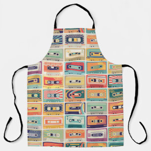 Vintages Muster der Kassettenband im Retro-Design. Schürze