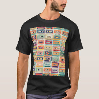 Vintages Muster der Kassettenband im Retro-Design. T-Shirt
