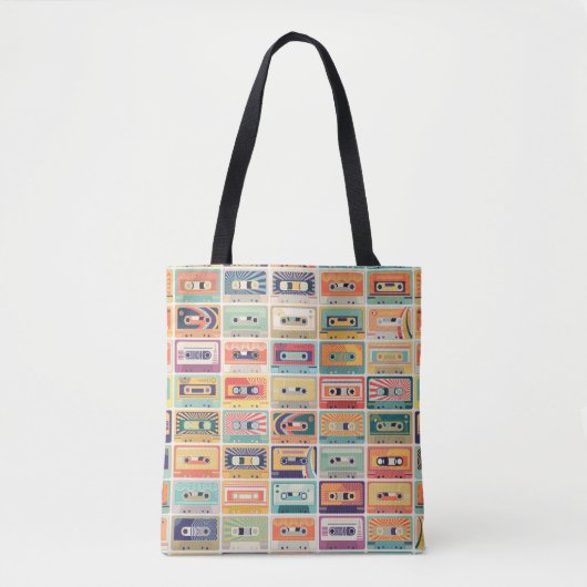 Vintages Muster der Kassettenband im Retro-Design. Tasche (Vorderseite)
