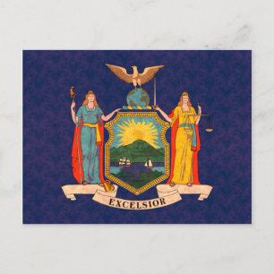 Vintages Muster der New Yorker Flag Postkarte