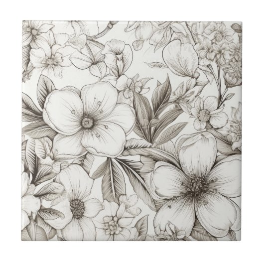 Vintages Muster der Sepia (11) Fliese (Vorderseite)
