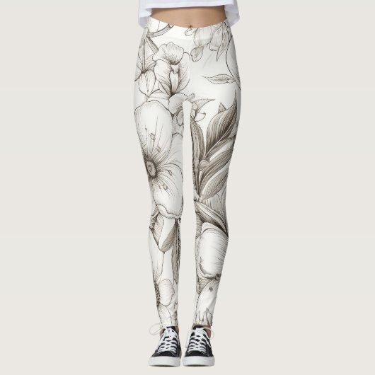 Vintages Muster der Sepia (11) Leggings (Vorderseite)