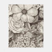 Vintages Muster der Sepia floral (1) Fleecedecke (Vorderseite)