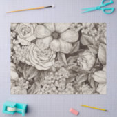 Vintages Muster der Sepia floral (1) Seidenpapier (Basteln)