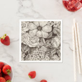Vintages Muster der Sepia floral (1) Serviette (Beispiel)