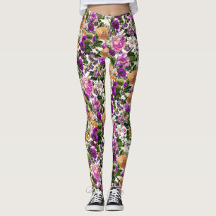 Vintages Muster des Blumenlandes im Freien Leggings