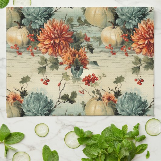 Vintages Muster des Erntedanks (1) Geschirrtuch (Gefaltet)