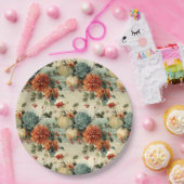 Vintages Muster des Erntedanks (1) Pappteller (Party)