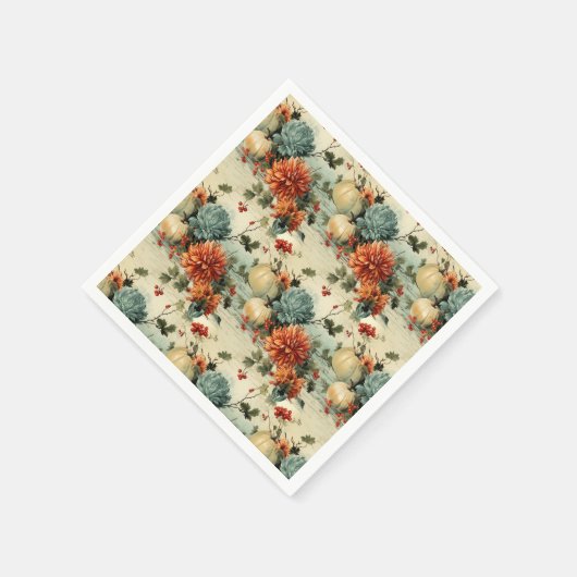 Vintages Muster des Erntedanks (1) Serviette (Ecke)