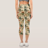 Vintages Muster des Erntedanks (2) Capri Leggings (Rückseite)