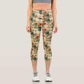 Vintages Muster des Erntedanks (2) Capri Leggings (Vorderseite)