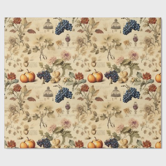 Vintages Muster des Erntedanks (4) Geschenkpapier (Flach)