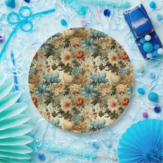 Vintages Muster des Erntedanks (5) Pappteller (Party)