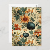 Vintages Muster des Erntedanks (6) Postkarte (Vorne/Hinten)