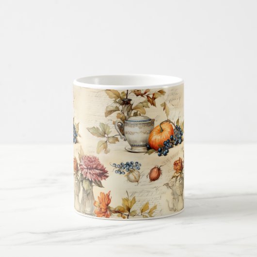 Vintages Muster des Erntedanks (7) Kaffeetasse (Mittel)