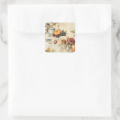 Vintages Muster des Erntedanks (7) Quadratischer Aufkleber (Tasche)