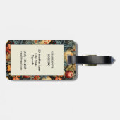 Vintages Muster des Erntedanks mit Blumenmuster (1 Gepäckanhänger (Rückseite horizontal)