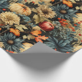 Vintages Muster des Erntedanks mit Blumenmuster (1 Geschenkpapier (Ecke)