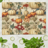 Vintages Muster des Erntedanks mit Blumenmuster (1 Geschirrtuch (Gefaltet)