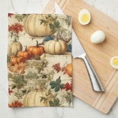 Vintages Muster des Erntedanks mit Blumenmuster (1 Geschirrtuch (Viertel Falte)