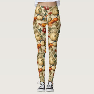 Vintages Muster des Erntedanks mit Blumenmuster (1 Leggings