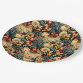 Vintages Muster des Erntedanks mit Blumenmuster (1 Pappteller (Schrägansicht)