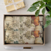 Vintages Muster des Erntedanks mit Blumenmuster (1 Seidenpapier (Geschenk)