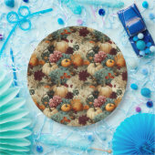 Vintages Muster des Erntedanks mit Blumenmuster (8 Pappteller (Party)