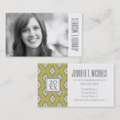 Vintages Muster des Foto-Abschluss-| Ikat Telefonnummerkarte (Vorne/Hinten)