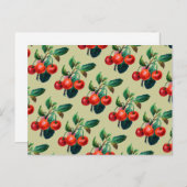 Vintages Muster des Fruchttapets Postkarte (Vorne/Hinten)