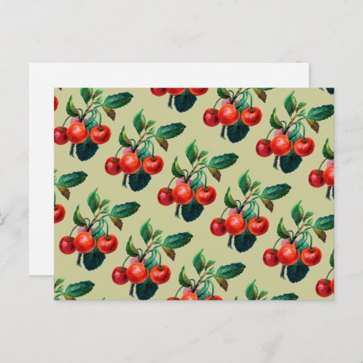 Vintages Muster des Fruchttapets Postkarte (Vorne/Hinten)