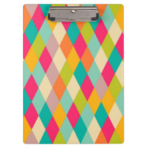 Vintages Muster des Harlekins Klemmbrett