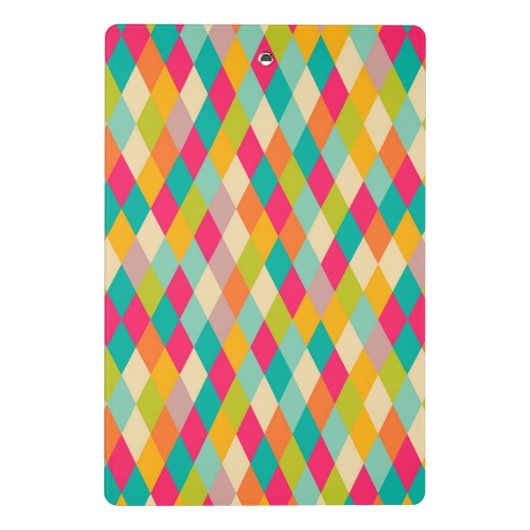 Vintages Muster des Harlekins Mini Klemmbrett (Rückseite)