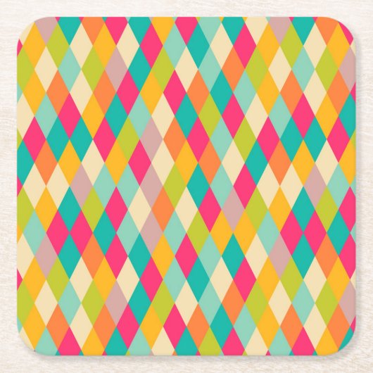 Vintages Muster des Harlekins Rechteckiger Pappuntersetzer (Vorderseite)