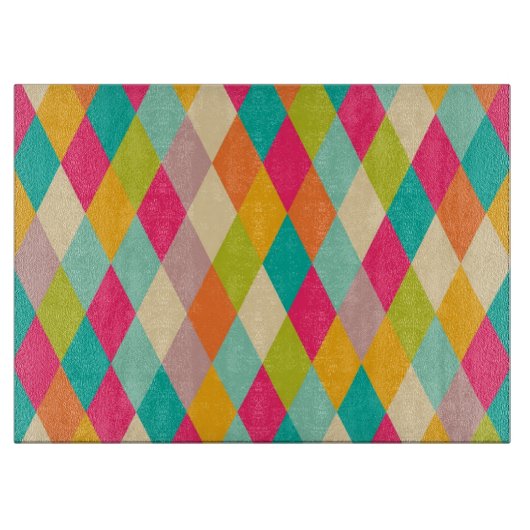 Vintages Muster des Harlekins Schneidebrett (Vorderseite)