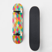 Vintages Muster des Harlekins Skateboard (Vorderseite)