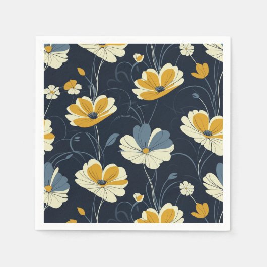 Vintages Muster, elegantes Blumendesign Serviette (Vorderseite)