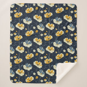 Vintages Muster, elegantes Blumendesign Sherpadecke