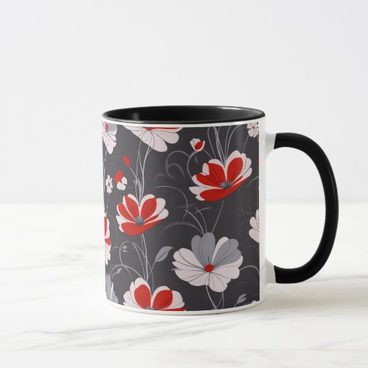 Vintages Muster, elegantes Blumendesign Tasse (Rechts)