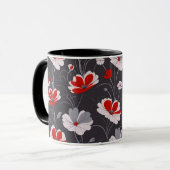 Vintages Muster, elegantes Blumendesign Tasse (Vorderseite Links)