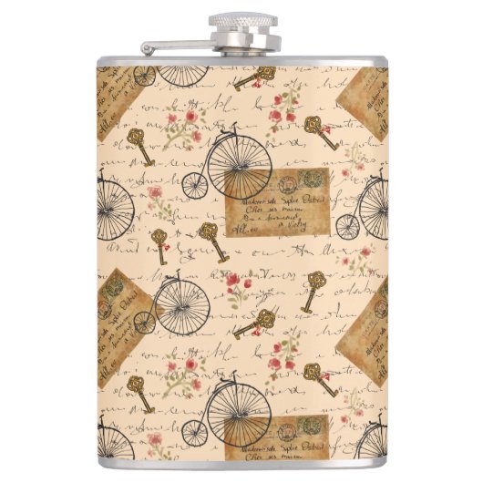 Vintages Muster Flachmann (Vorderseite)