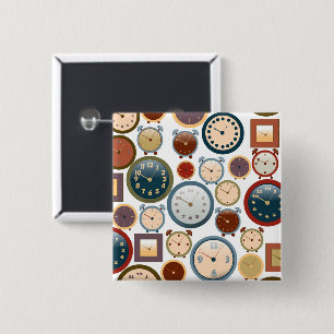 Vintages Muster für alte Uhren Button