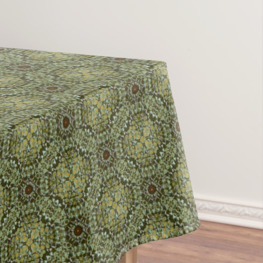Vintages Muster für Aquamarinen, grüne und goldene Tischdecke (Beispiel)