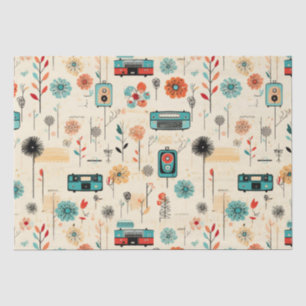 Vintages Muster für Blumen und Kamera (2) Seidenpapier