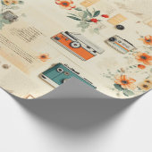 Vintages Muster für Blumen und Kamera (6) Geschenkpapier (Ecke)